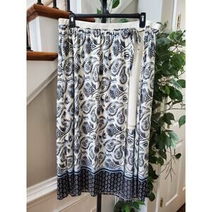 Cato Women Black & White Polyester Pull-On Comfort Waist Long Maxi Skirt Size XL